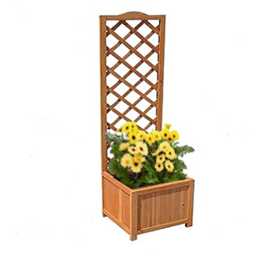Large Wooden Planter Box (H160xL40xW40 cm) - Rectangular Raised Flower Bed for Outdoor/Indoor - Perfect for Garden, Balcony, Porch