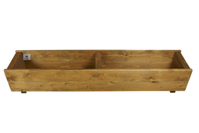 Large Wooden Trough Planters Container Plant Flower Boxes 120cm Set of 2 - 5