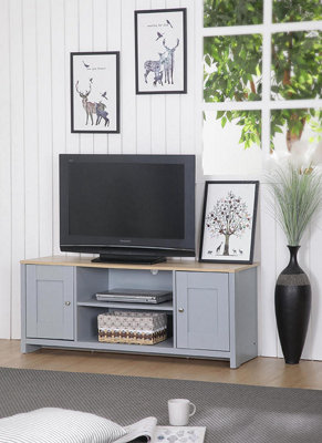 Corner tv unit store grey and oak