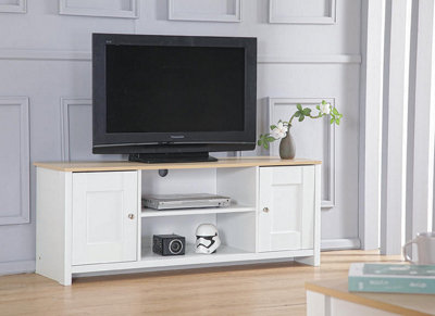 Large Wooden TV Unit Available in White/Oak