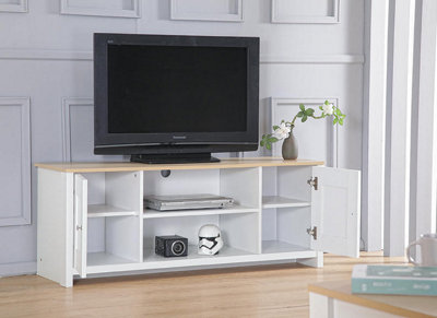 Large Wooden TV Unit Available in White/Oak