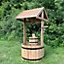 Large Wooden Wishing Well Garden Planters (Set of 2)
