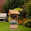 Large Wooden Wishing Well Planter Large Solid Pine Garden Plant Flower Pot Decor