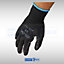 Large Work Gloves 10.5" Nitrile Black Coated Ideal For Mechanics Builder Garden