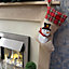 Large Xmas Stocking Printed Pattern Burlap Hessian Linen Sack Sock Hanging Bags Snowman 26x25cm