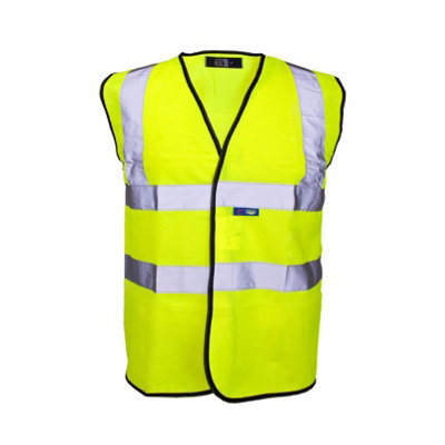 Large Yellow Hi Vis Safety Vest High Visibility Waistcoat UK Legal EN471