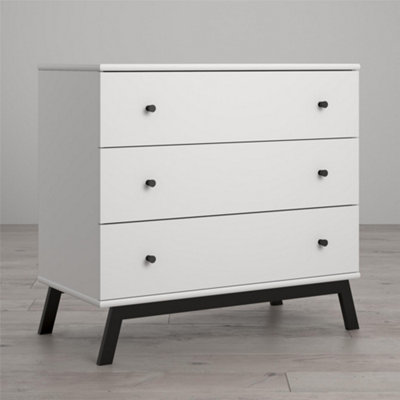 Lark Urban 3 Drawer Dresser with Topper White Grey