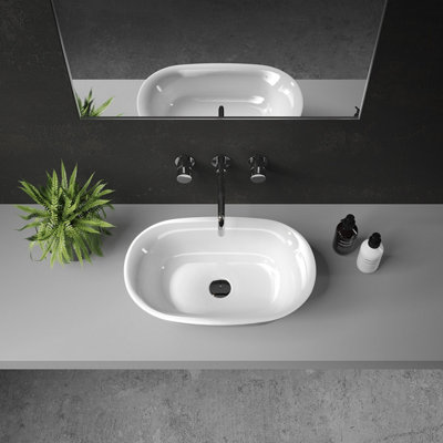 Larkin Stone Inset Basin 560 - Gloss White