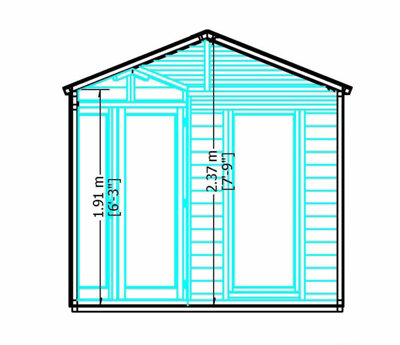Larkspur 8 x 8 Feet Double Door with Two Fixed Windows Summerhouse