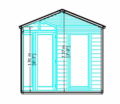 Larkspur 8 x 8 Feet Double Door with Two Fixed Windows Summerhouse - 5