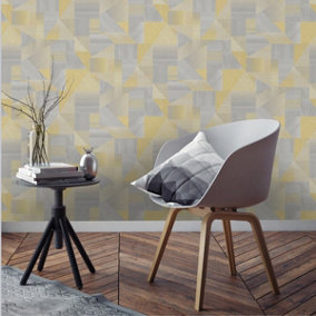 Laronda Geometric Wallpaper Yellow Holden 65751