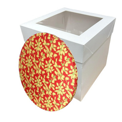 LARRYROO Tall White Cake Box Extra Deep with Clear Display Window ...