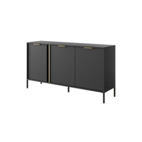 Lars C Contemporary Sideboard Cabinet 3 Hinged Doors 3 Shelves Anthracite (H)820mm (W)1530mm (D)400mm
