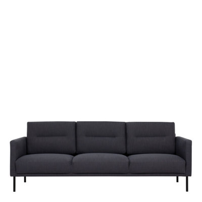 Larvik 3 Seater Sofa - Anthracite - Black Legs