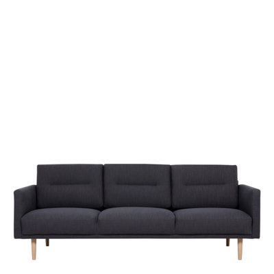 Larvik 3 Seater Sofa - Anthracite - Oak Legs