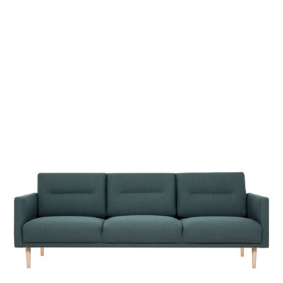 Larvik 3 Seater Sofa - Dark Green - Oak Legs