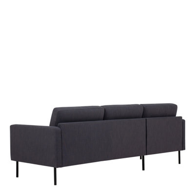 Larvik Chaiselongue Sofa (LH) - Anthracite - Black Legs