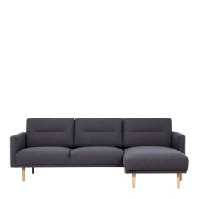 Larvik Chaiselongue Sofa (RH) - Anthracite - Oak Legs
