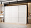 Larvik III Sliding Wardrobe with Horizontal Slats and Panel Doors (H2000mm W2500mm D620mm) - White Matt