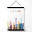 Las Vegas Colourful City Skyline Medium Poster with Black Hanger