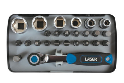 Laser 6555 26pc Socket and Bit Set 1/4" Drive 5-13mm