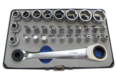 Laser 6717 31pc Socket & Mixed Profile Bit Set 1/4" Drive in Metal Case