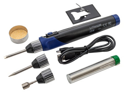 LASER Cordless 30W Soldering Iron Rechargeable Li-Ion 2400mAh LED 180-600C Temp