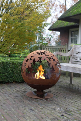 Laser Cut Fire Globe Leaf Pattern