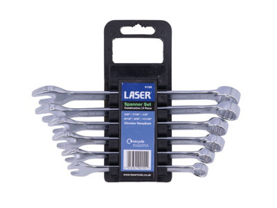 Laser Tools 0155 6pc Combination Spanner Set AF 3/8" - 11/16"