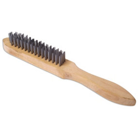 Laser Tools 0226 Wire Brush 4 Row Wooden Handle