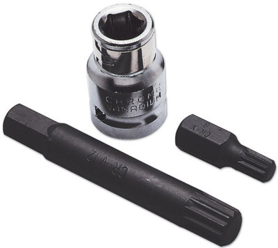 Laser Tools 0329 3pc Spline Bit Set with 1/2" Drive Adaptor