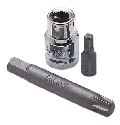 Laser Tools 0518 3pc Torx/Star Bit Set  with 1/2" Drive Adaptor