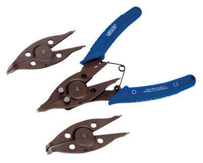 Laser Tools 0684 Circlip Pliers Set 3x Double End Interchangeable Heads