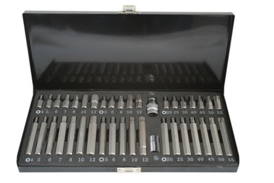 Laser 1687 40-teiliges Bit-Set Mit Stern, Keilnut Und Inbusschlüsseln - Inkl. Adapter Für 3/8" Und 1/2"