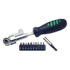 Laser Tools 2517 3-Way Angled Head Screwdriver with 10 Bits