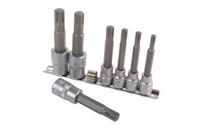 Laser Tools 2900 7pc Ribe Socket Bit Set 3/8" & 1/2" Drive M5-10