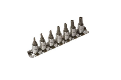 Laser Tools 3389 7pc Tamperproof Torx/Star 5-Sided Socket Bit Set 1/4