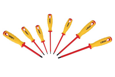 Laser Tools 5986 7pc VDE 1000V Insulated Screwdriver Set Flat & Phillips