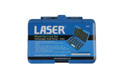 Laser Tools 6275 23pc Wheel Nut Key Set for Volkswagen & Audi Group