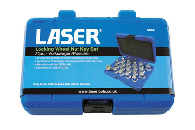 Laser Tools 6662 20pc Locking Wheel Nut Key Set For VW/Porsche