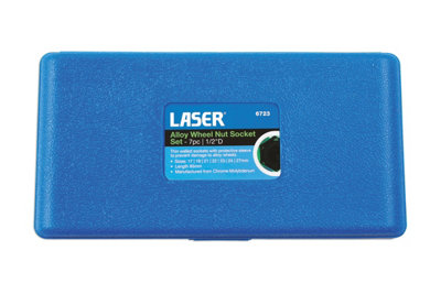 Laser Tools 6723 7pc Alloy Wheel Nut Socket Set 1/2" Drive 17-27mm