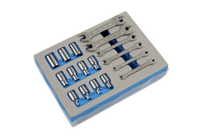 Laser Tools 7132 17pc BA Spanner & Socket Set 0BA - 10BA 1/4