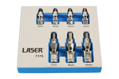 Laser Tools 7175 7pc Universal Joint Hex Socket Bit Set