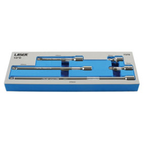 Laser Tools 7370 5pc 1/2" Drive Extension Bar Set - 50/75/150/250/375mm