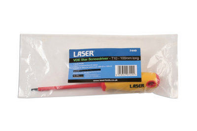 Laser Tools 7449 VDE 1000V Insulated Star/Torx Screwdriver T10 x 100mm