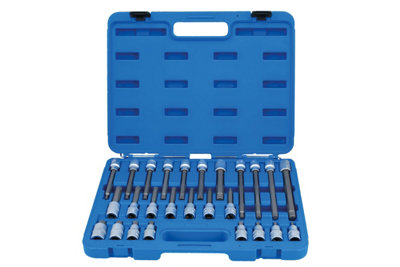 Laser Tools 7599 26pc Spline Socket Bit Set 1/2" Drive