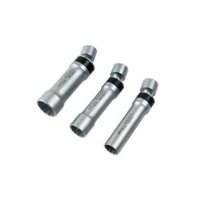 Laser Tools 7891 3pc Universal Joint Spark Plug Bi-Hex Socket Set 3/8"D 14/16/21mm