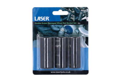 Laser Tools 8214 3pc Double Ended Damaged Wheel Nut Socket Set