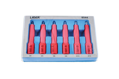 Laser Tools 8544 6pc Insulated Spline Bit Socket Set 3/8"D