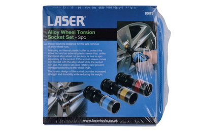 Laser Tools 8593 3pc Alloy Wheel Torsion Socket Set
